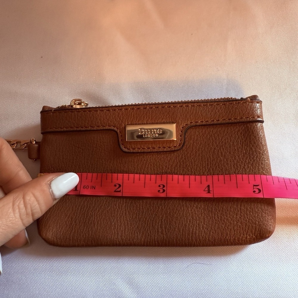 Dune London Brown Leather Card Holder Coin Purse Wallet Keychain Key Ring - Picture 8 of 8